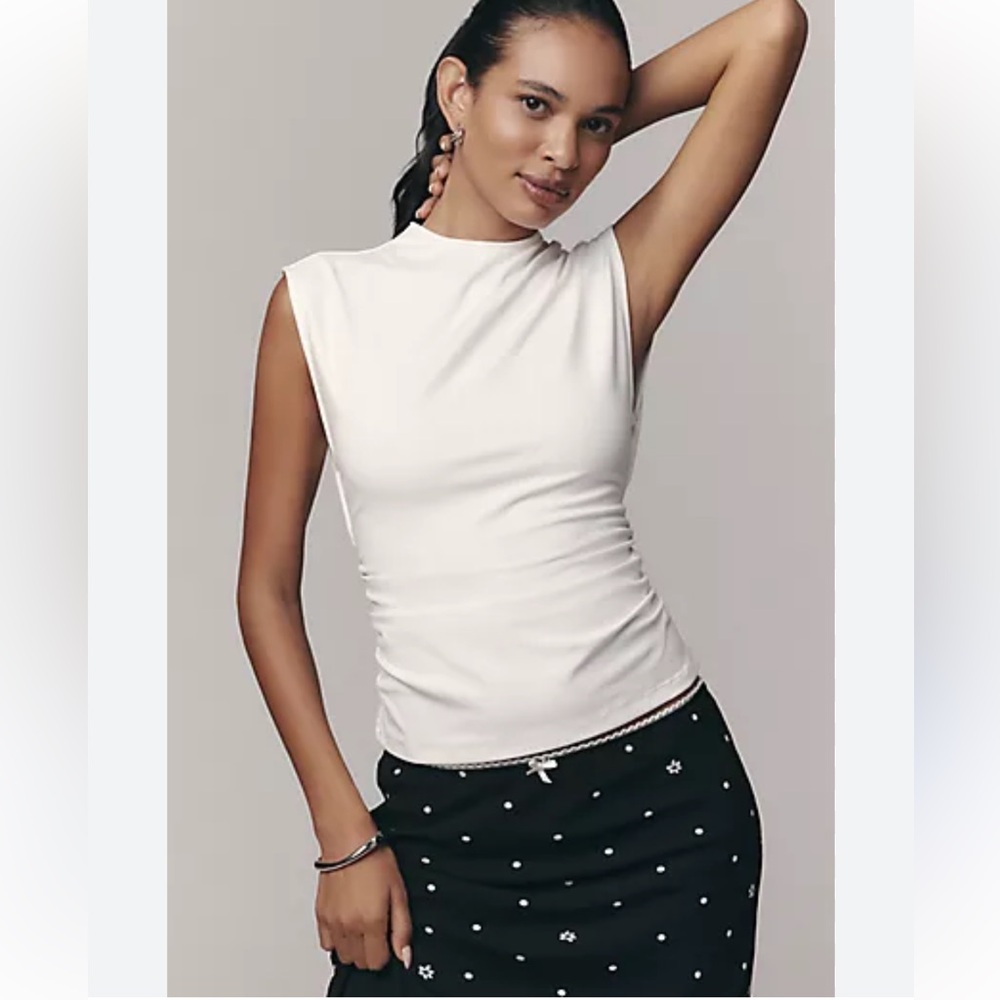 MAEVE mock neck tank white